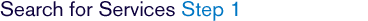 Search for Services - Step 1